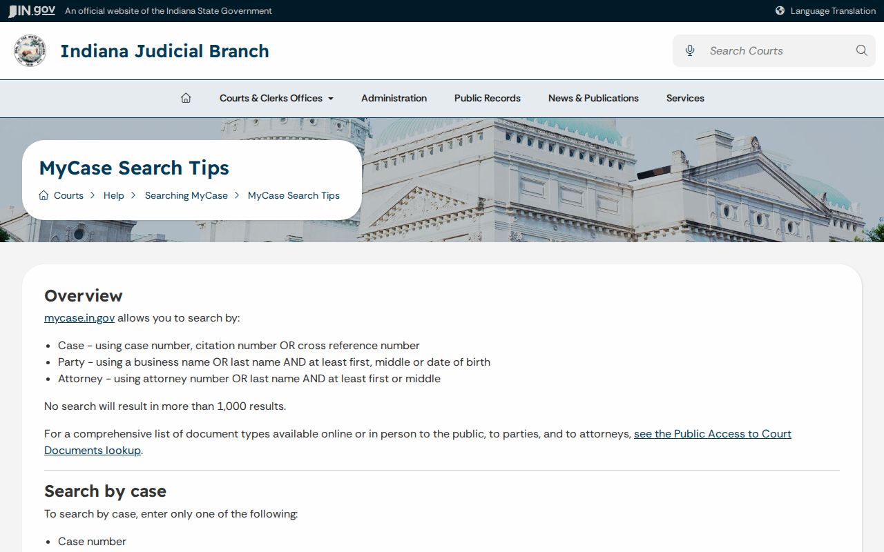 MyCase search tips for Montgomery County case and warrant research