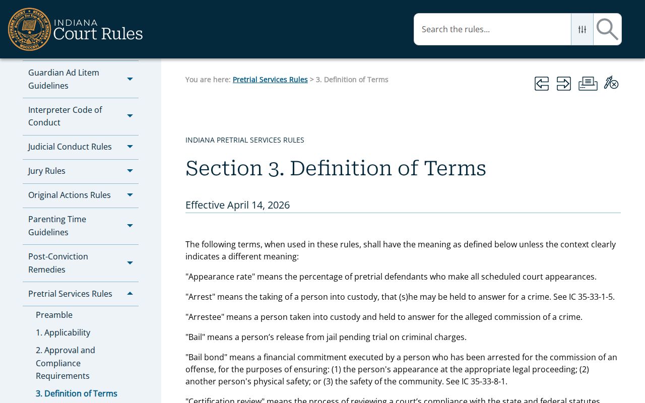 Indiana failure-to-appear definition relevant to Montgomery County bench warrants