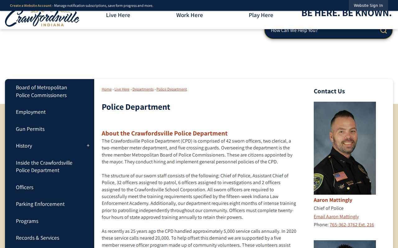 Crawfordsville warrant search police department source