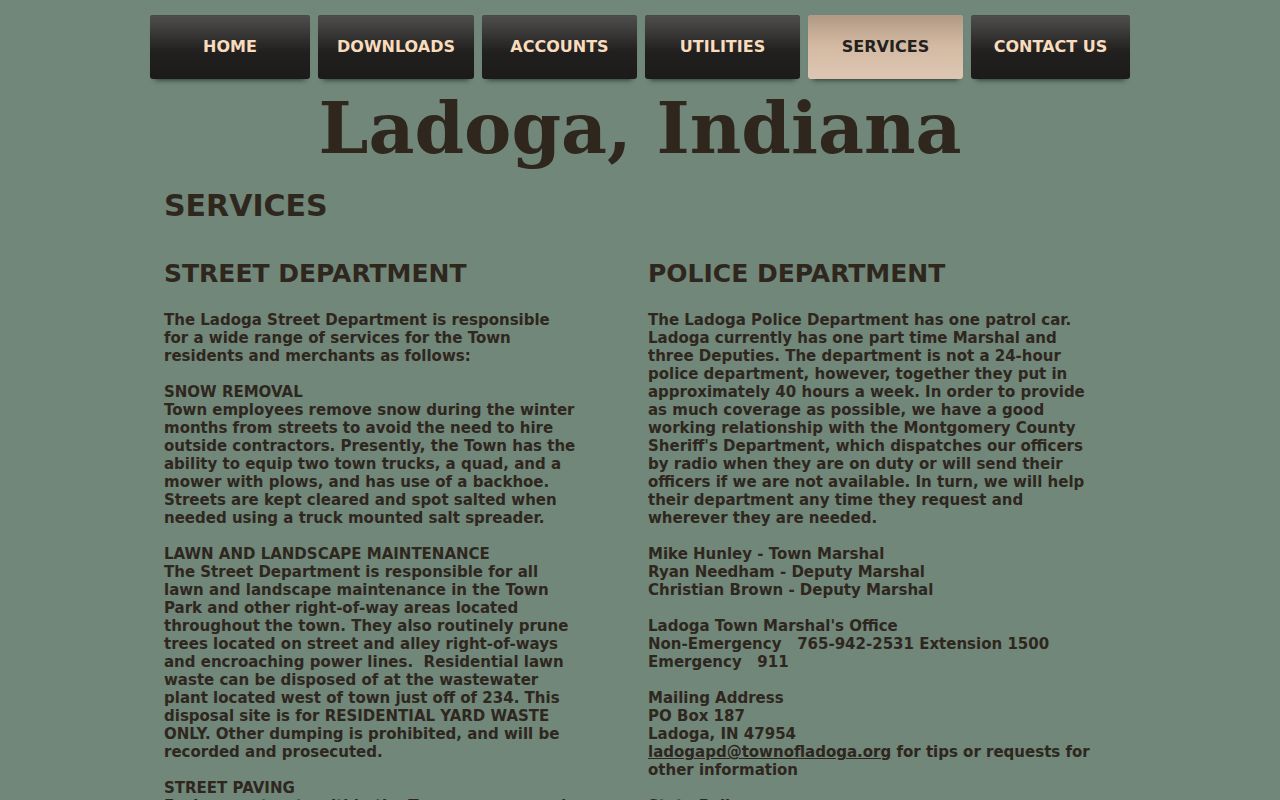 Ladoga warrant search town law enforcement source